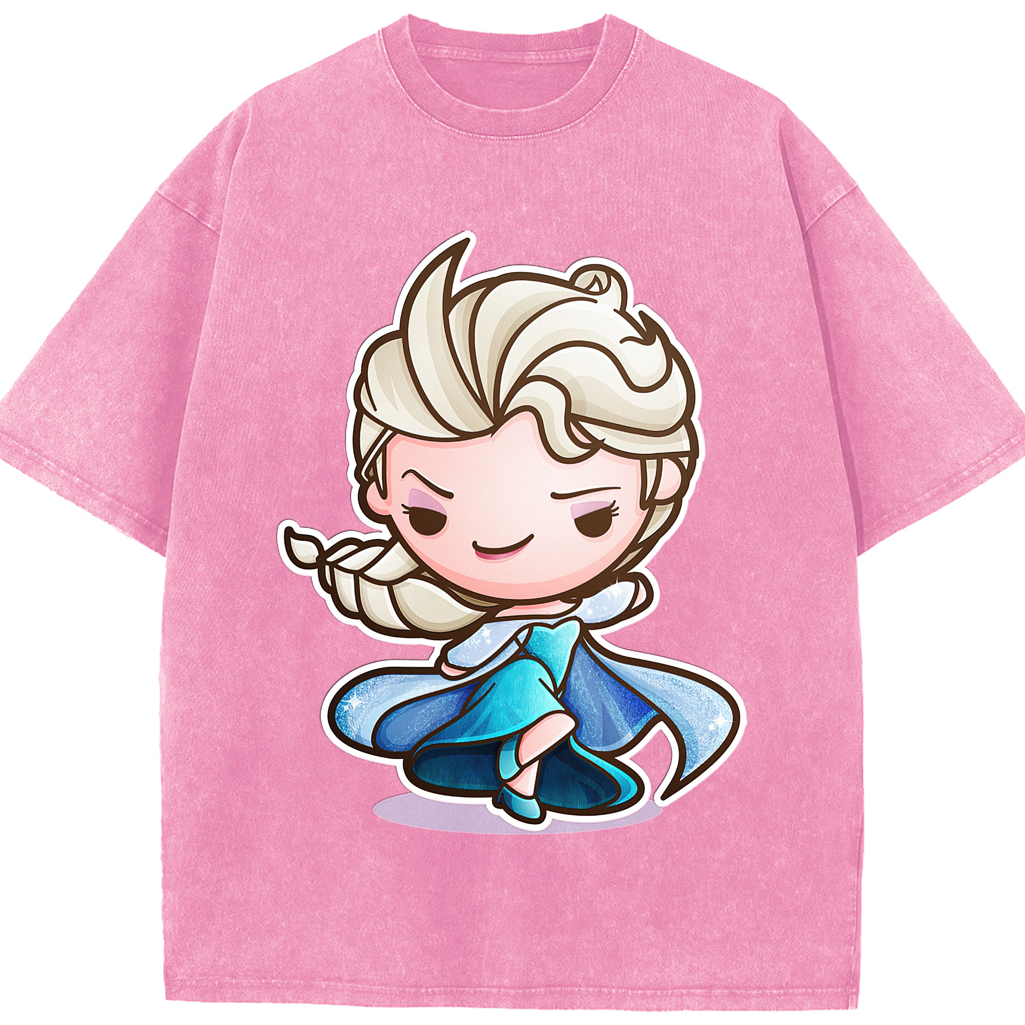（画像用） アナと雪の女王 アンナ エルサ Frozen Anna Elsa 綿100% ヴィンテージ風 半袖Tシャツ（フロントプリント）